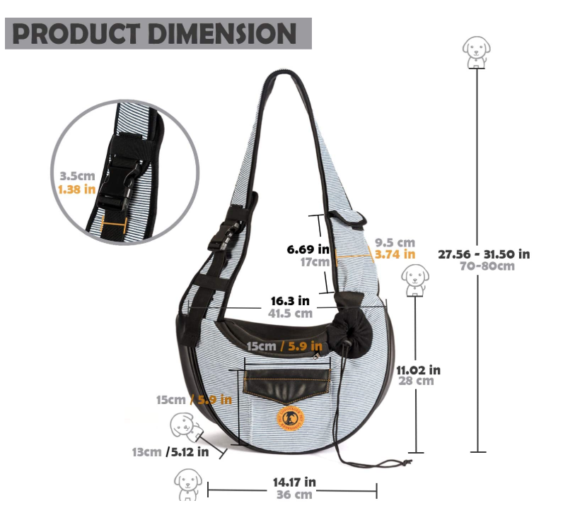 Machine Washable Dog Sling Carrier