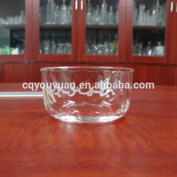 Round High Transparent 145ml Glass Gold Sugar Bowl