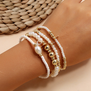 Hot Sale Fashion Link Chain Chain Pearl Sturet - เครื่องประดับยืดหลายชั้นทำด้วยมือ