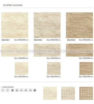 60x60 beige color glazed porcelain tile in travertine look rustic porcelain tile