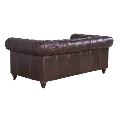 Tan Retro Leather Chesterfield Sofa