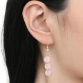 Perles de cristal de guérison des boucles d&#39;oreilles enveloppées pour les femmes, goutte d&#39;oreille à crochet en pierre avec fil de cuivre enveloppé