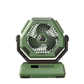 Cross-Border 2024: Advanced Portable Camping Fan with Mute Technology, Large Capacity, 6-inch Blade, Digital Display & Outdoor Use