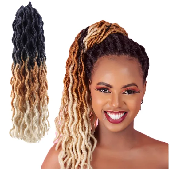 Wholesales TB/27/613 Gypsy Faux Locs 18Roots/Pcs Goddess Locs Ombre Crochet Hair Synthetic Hair Extensions
