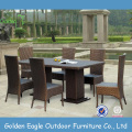 Rattan Të gjitha Mobiljet e Motit 7 copë Dining Set