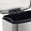 stainless steel trash can with soft close lid slim open