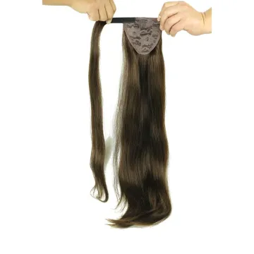 Stocks Double Drawn human hair drawstring ponytail/human hair ponytail/wrap around human hair ponytail