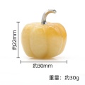 Yellow Jade 30MM Pumpkin Oranment for Home Office Decor Handmade Craved Vegetables fruits Stone Gifts