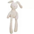 White pink long-eared rabbit soothing baby plush toy