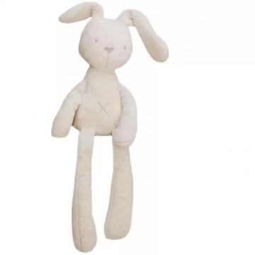 White pink long-eared rabbit soothing baby plush toy