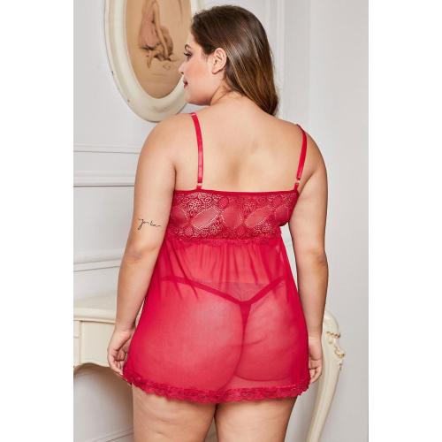 Conjunto de lencería Babydoll + Tanga con vendaje cruzado