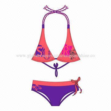 2-piece Girls' Swimwear, Fashionable Design and Good Printings