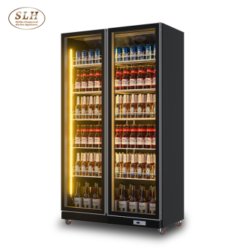 Vertical Glass-Door Freezer for Bar and Supermarket Beer Cooler