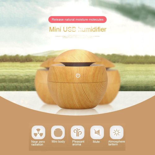 130ml LED Aroma Ultrasonic Humidifier USB Oil Diffuser