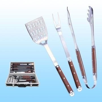 S/S Barbecue Tools with Rosewood Handle
