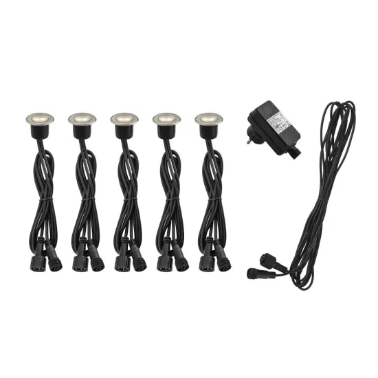 5pcs/8pcs Pack of LED Stair Tread Lights: 12V Outdoor & Underdeck Illumination Solutions