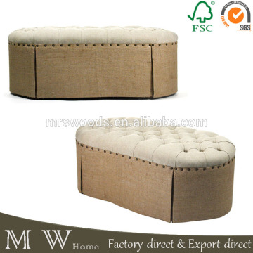French Style Upholstery Bench,Wooden Frame Bench,Long Upholstery Bench