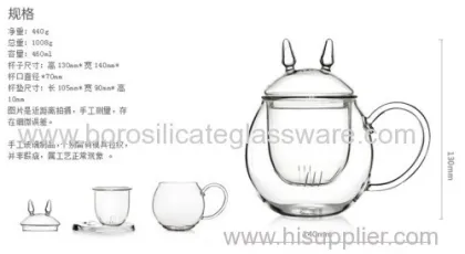 Cat Type Hand Blown Herbal Teas Glass Tea Cup 