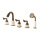 황금 5 조각 구멍 목욕 샤워 룸 탱크 룸 냉온 혼합 표면 세면대 수도꼭지