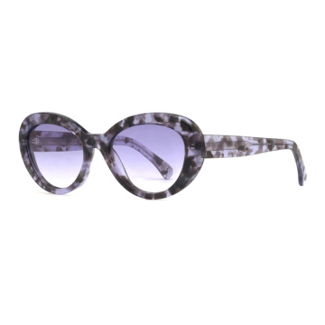Frauen Mode runden UV400 polarisierte Schatten Acetat Sonnenbrille