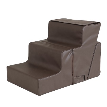 Adjustable Height Dog Stairs with Waterproof PU Cover: Durable Outdoor Multifunctional Foam Pet Steps
