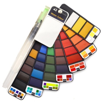 18/25/33/42 Colors Paint Set Professional Foldable Watercolor Paint Set With Brush Foldable Travel Color Pigment For Painting