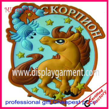 3d pvc rubber fridge magnet, soft PVC badge