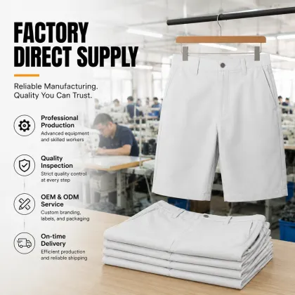 Chino Work Shorts Multiple Waist Uniform