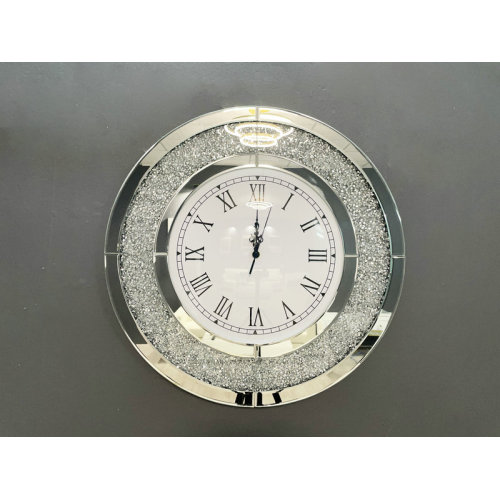 Reloj redonda de diamantes triturado