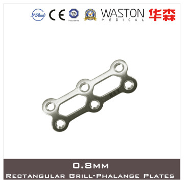 0.8mm Titanium Mini Rectangular Grill Phalange Plate