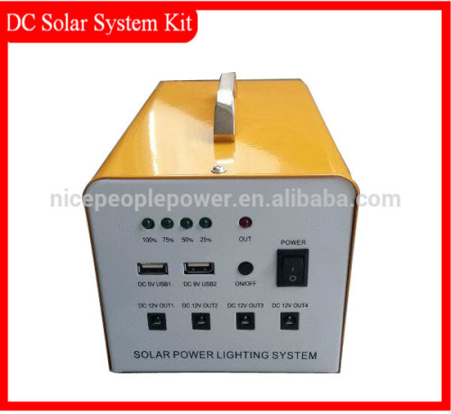 15W Solar lighting DC System Kit , 2 Led light ,solar panel , battery