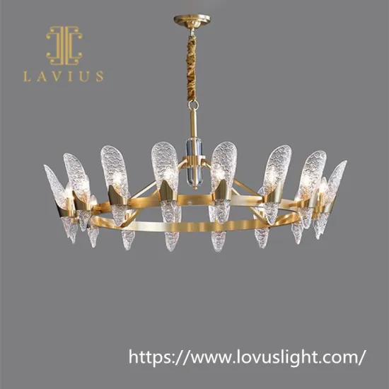 Unique gold brass modern design style custom crystal chandelier & pendant light for villa