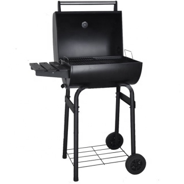 Movable Trolley Barrel Charcoal BBQ Grill and Smoker