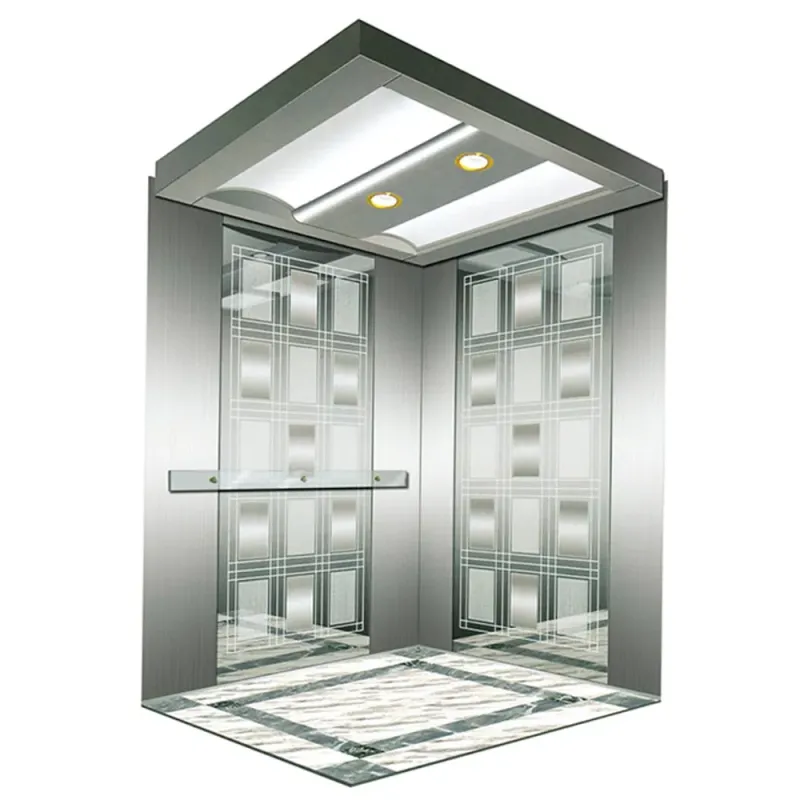 1600kg Mirror Etching Stainless Steel Small Machine Room Passenger Elevator