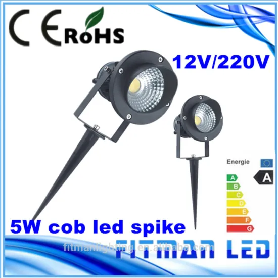 spike mount 12 volt 5watt cob outdoor landscape lighting led garden light