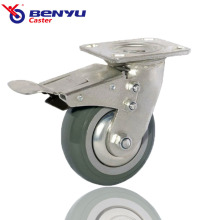 TPR Gray High Elastic Industrial Swivel Brake Casters