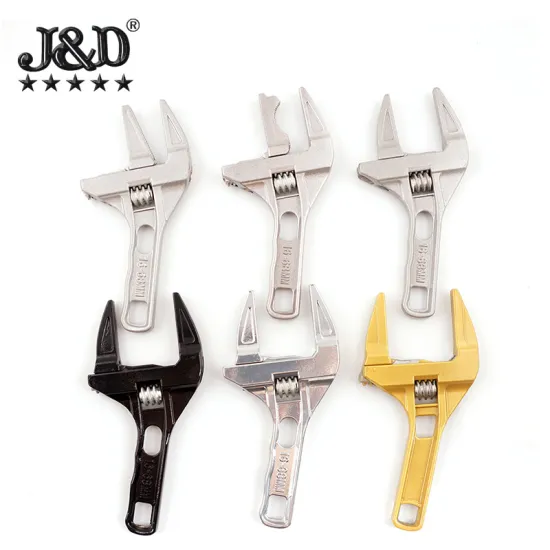 Aluminum Alloy Adjustable Wrench 68mm Short Handle Large Opening Bathroom Tool