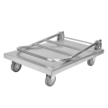 Stainless steel trolley in the kitchen