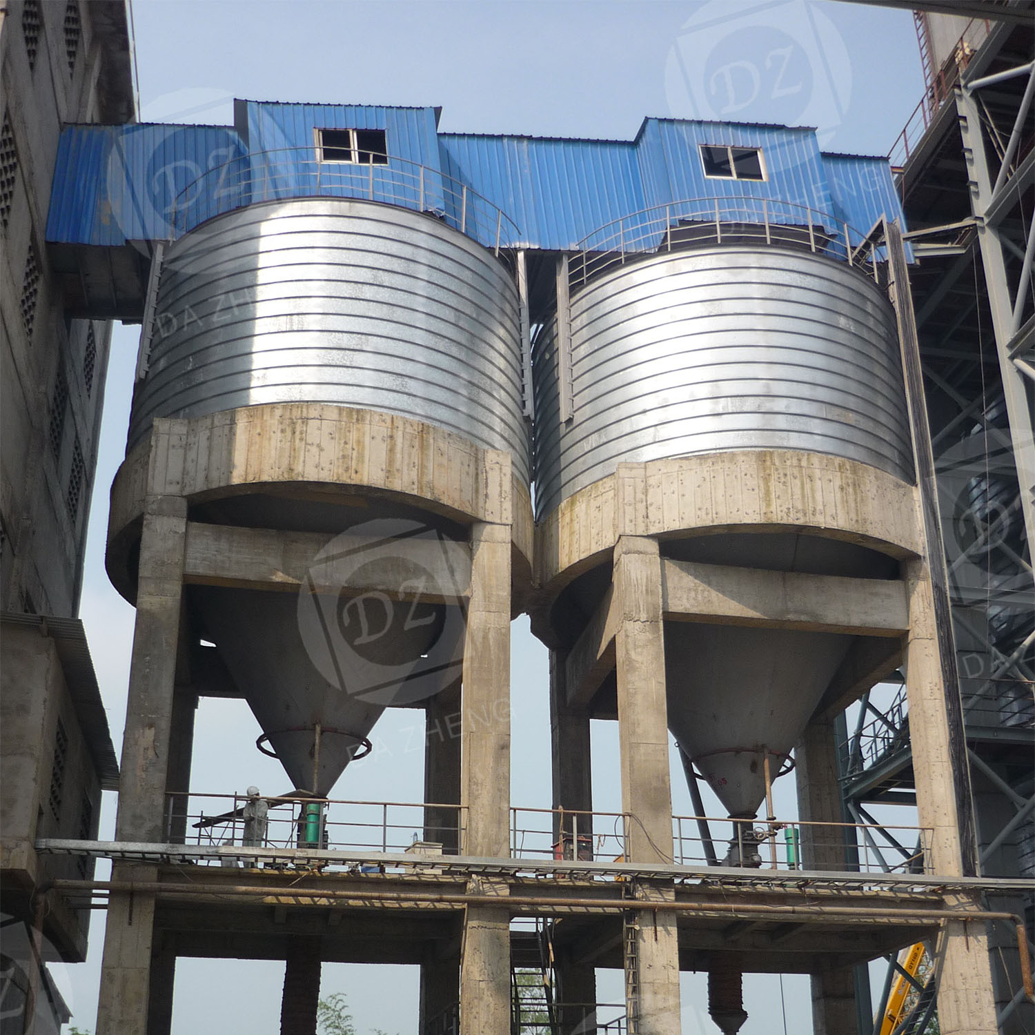 Hazardous waste treatment fly ash silo