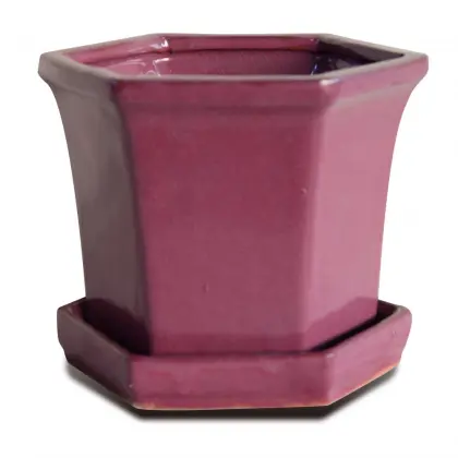 Furniture Decoration Pottery Flower Pot Hexagon Flower Pot
