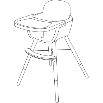 Cadeira alta conversível ajustável moderna para crianças