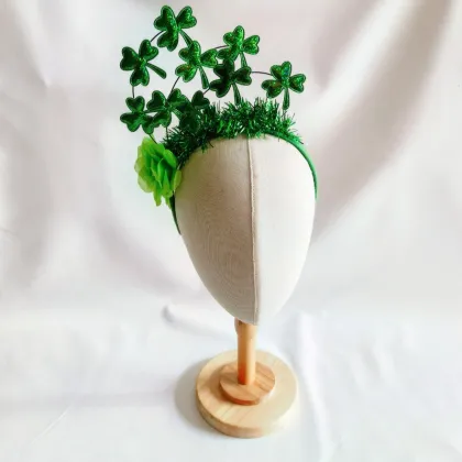 Green Headbands with Shamrock Pattern for St. Patrick's Day Parties