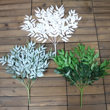 YAYUN A-3025 55cm Artificial Silk Plastic Willow Leaves Bunch for Wedding Foliage