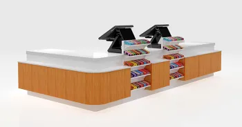 Thermal Transfer Wood-Grain Checkout Counter