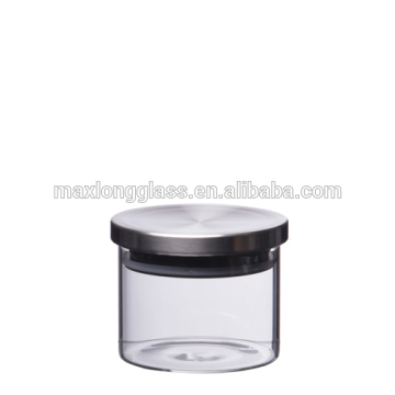 Wholesale Borosilicate Glass storage jars jars with SS lid, 450ml