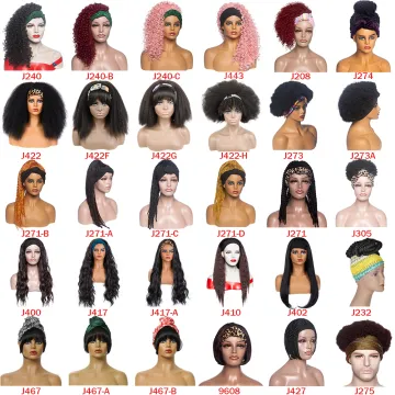 Cheap Afro Kinky Culry Short Headband Wigs Wholesale Synthetic Deep Curly Wigs Drawstring Hair Headband Wig