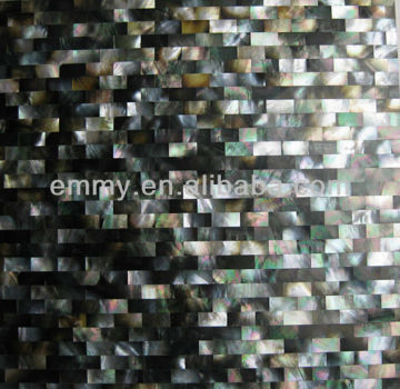 Elegant square black sea mother of pearl mosaic tiles