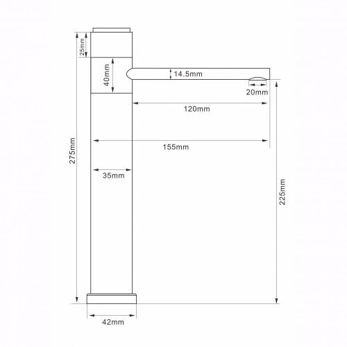 304-stainless-steel Button Handle single-cold basin faucet