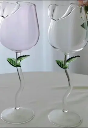 Creative pink Rose Shaped Red Wine Cup