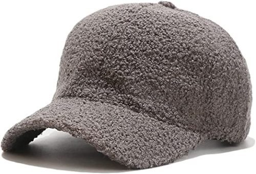 Winter Baseball Cap for Women Fleece Solid Color